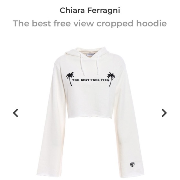 Chiara Ferragni The Best Free View Crop Sweatshirt Size M - Picture 1 of 9